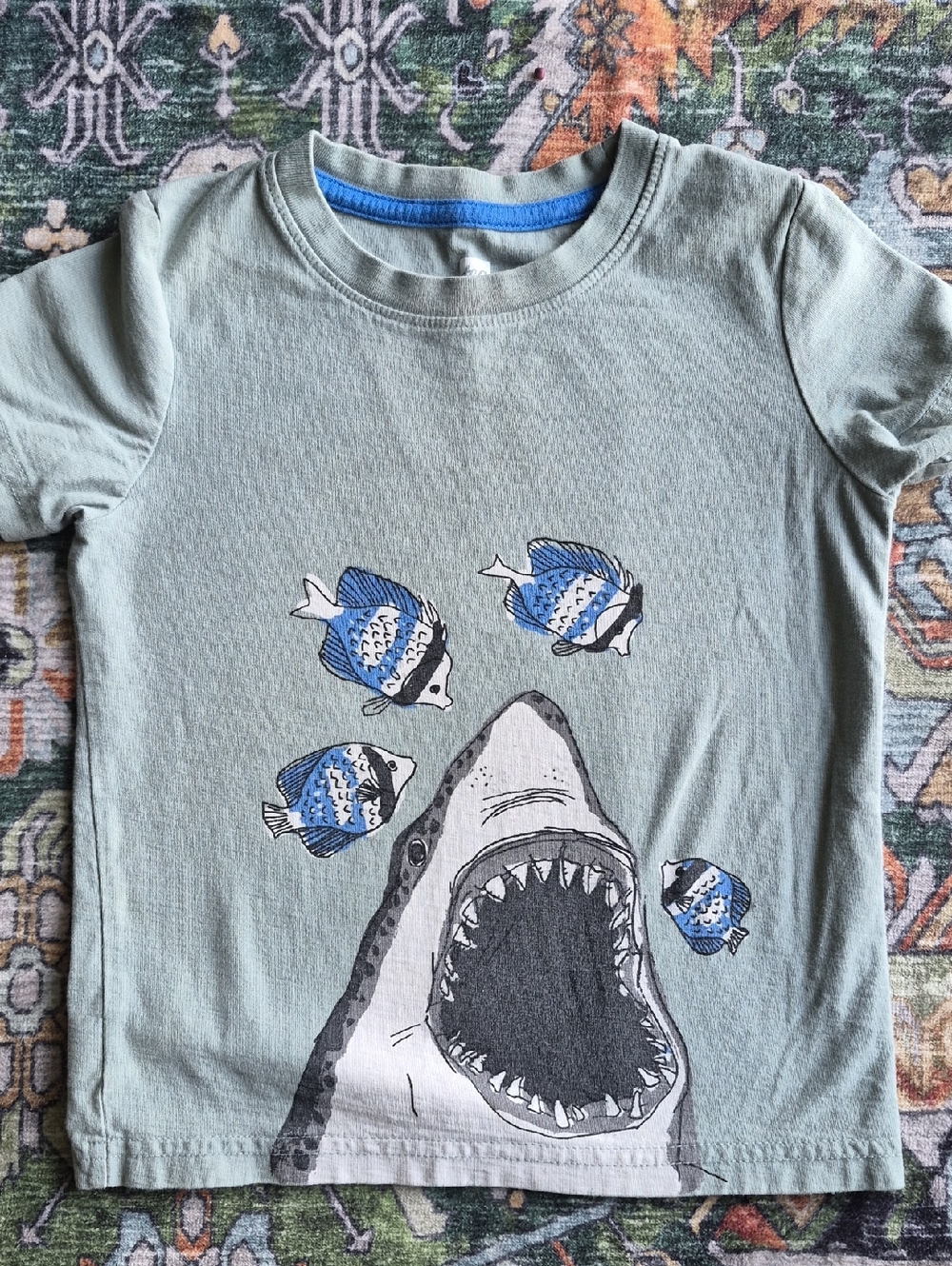 Kids Shark Graphic Tee - Blue Fish Print